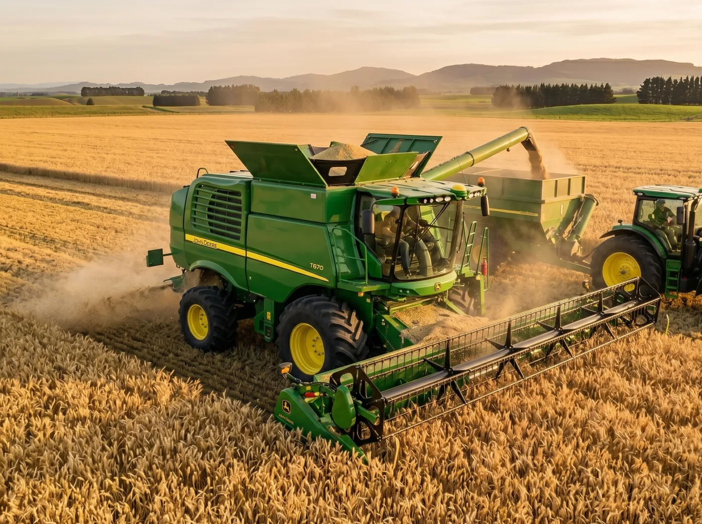 John Deere combine harvester in crop