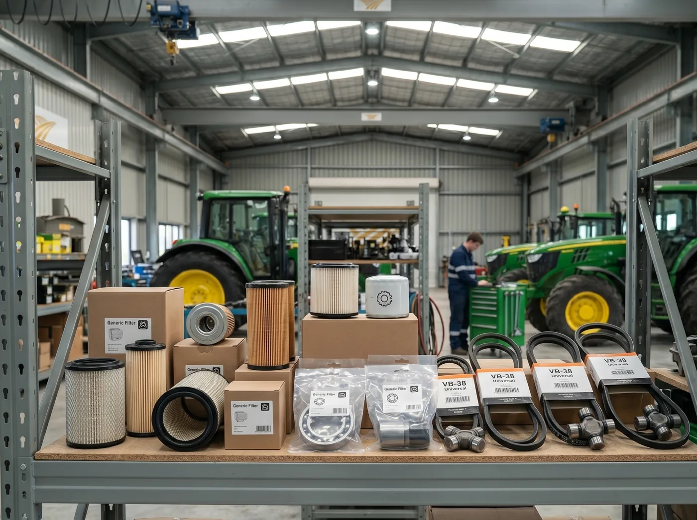 Quality aftermarket parts on workshop shelves