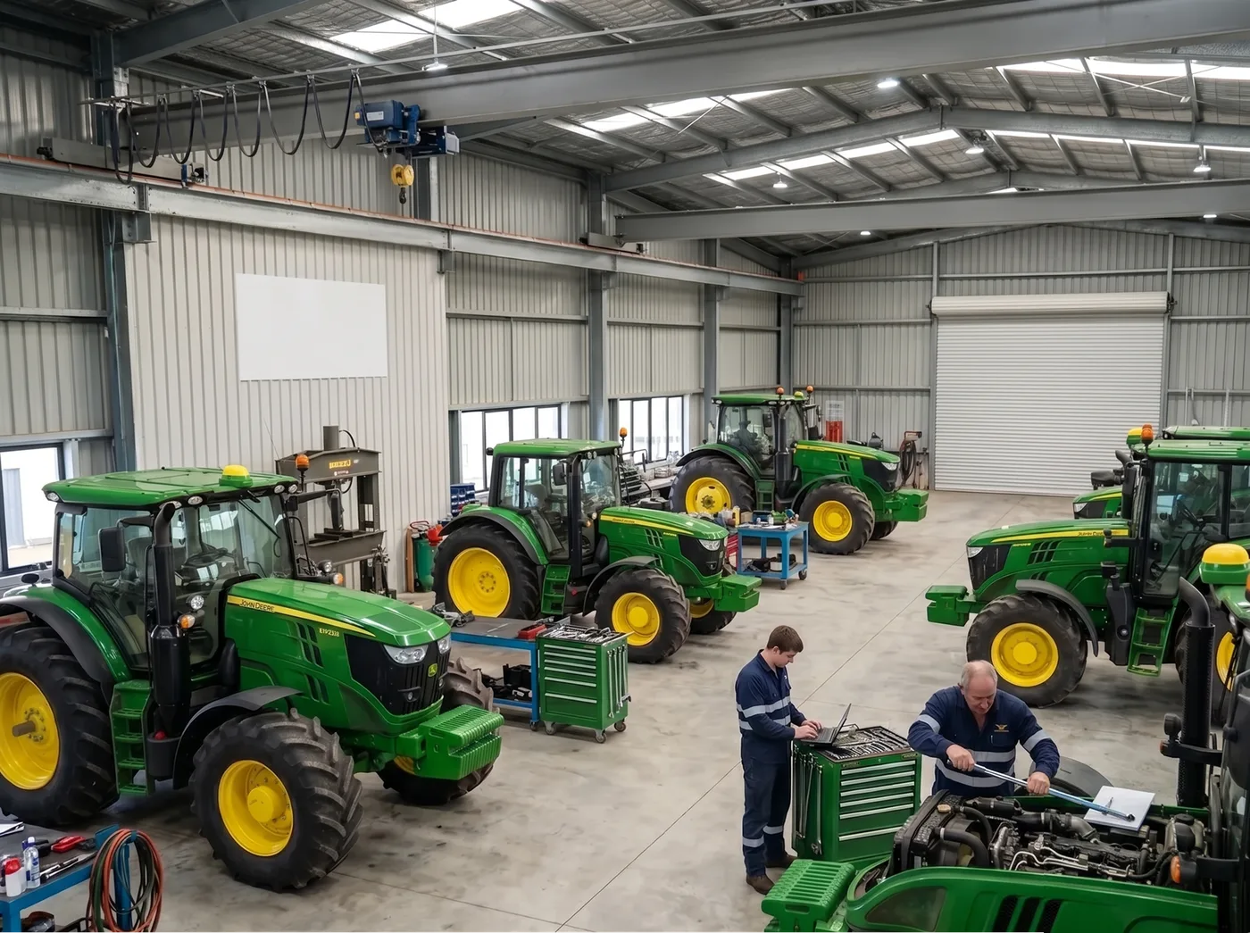 Modern Ace Machinery workshop with technicians at work